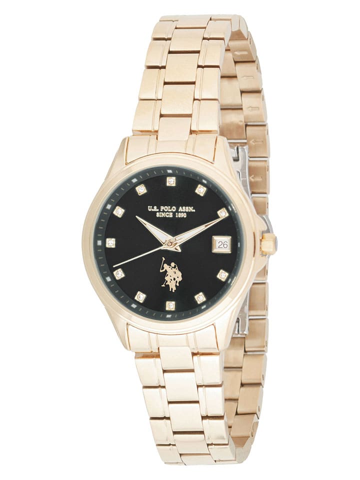 U.S. Polo Assn. Zegarek kwarcowy w kolorze złoto-czarnym rozmiar: onesize