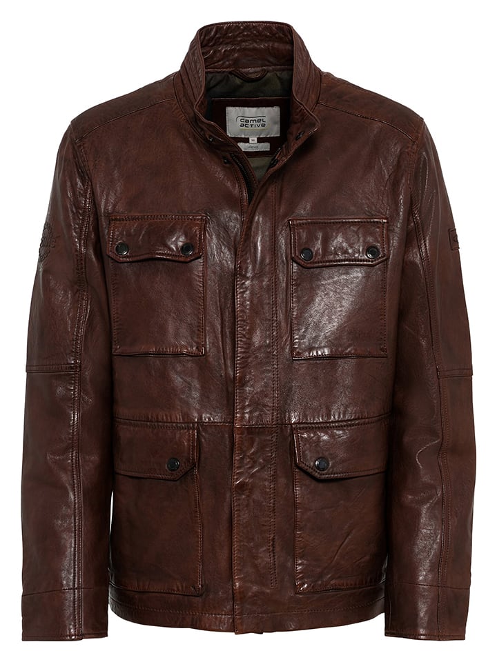 Camel Active Kurtka skórzana w kolorze brązowym rozmiar: 64
