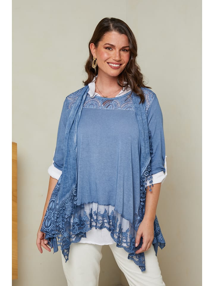 Curvy Lady Tunika w kolorze niebieskim rozmiar: 48/50