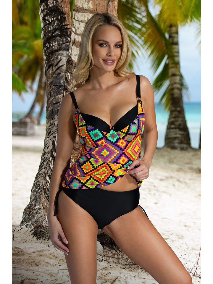 Aquarilla Tankini w kolorze czarnym ze wzorem rozmiar: 44E-Cup
