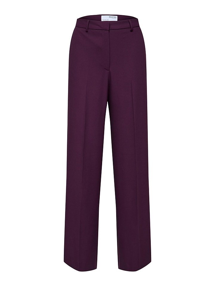 Spodnie "Eliana" w kolorze śliwkowym