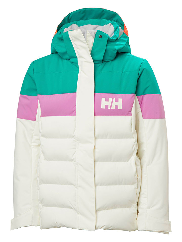 Helly Hansen Kurtka narciarska "Diamond" w kolorze turkusowo-fioletowo-kremowym rozmiar: 158