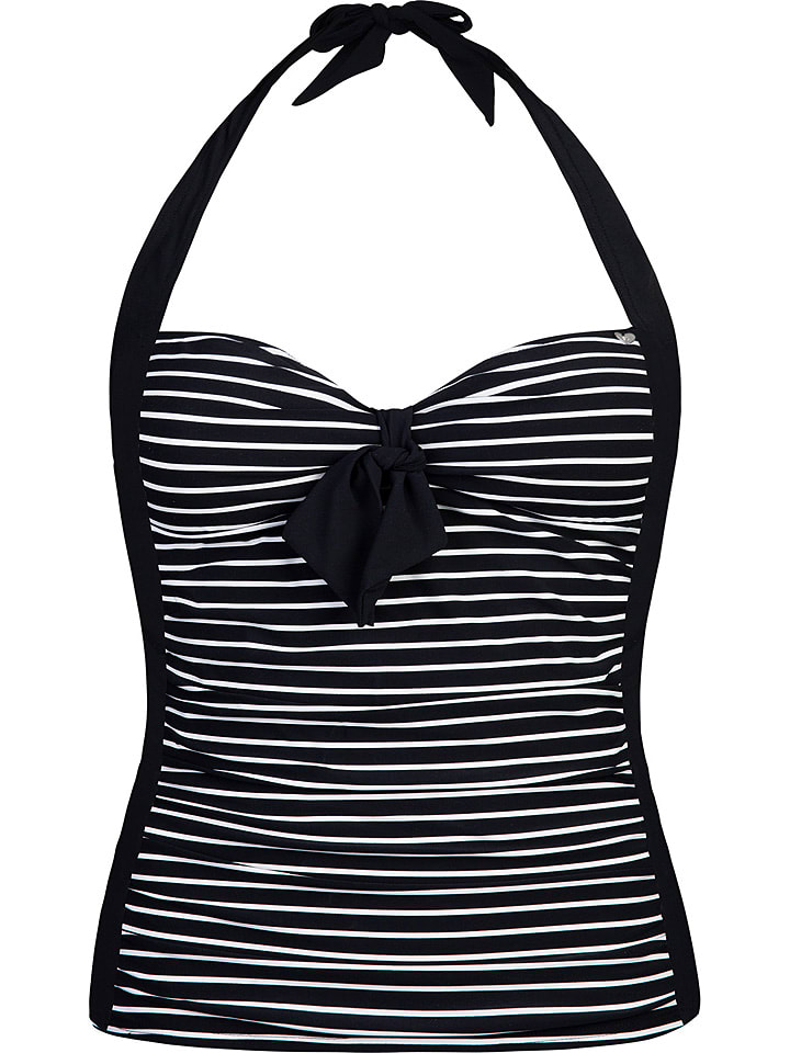 Koszulka tankini w kolorze czarno-białym