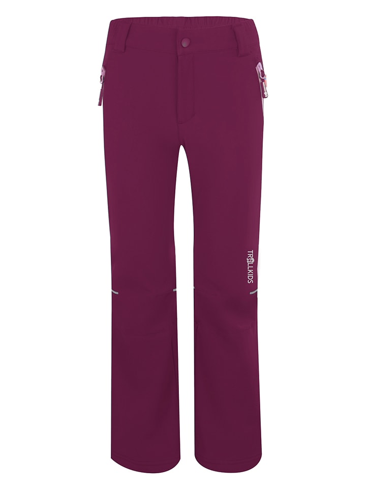 Trollkids Spodnie softshellowe "Hemsedal" w kolorze fioletowym rozmiar: 116