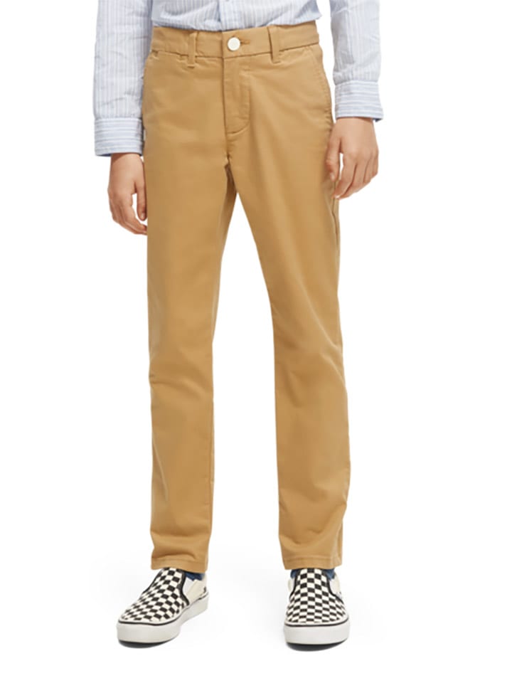 Scotch & Soda Spodnie chino - Slim fit - w kolorze beżowym rozmiar: 176
