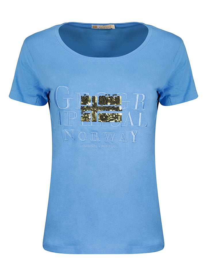 Geographical Norway Koszulka "Jassy" w kolorze niebieskim rozmiar: S