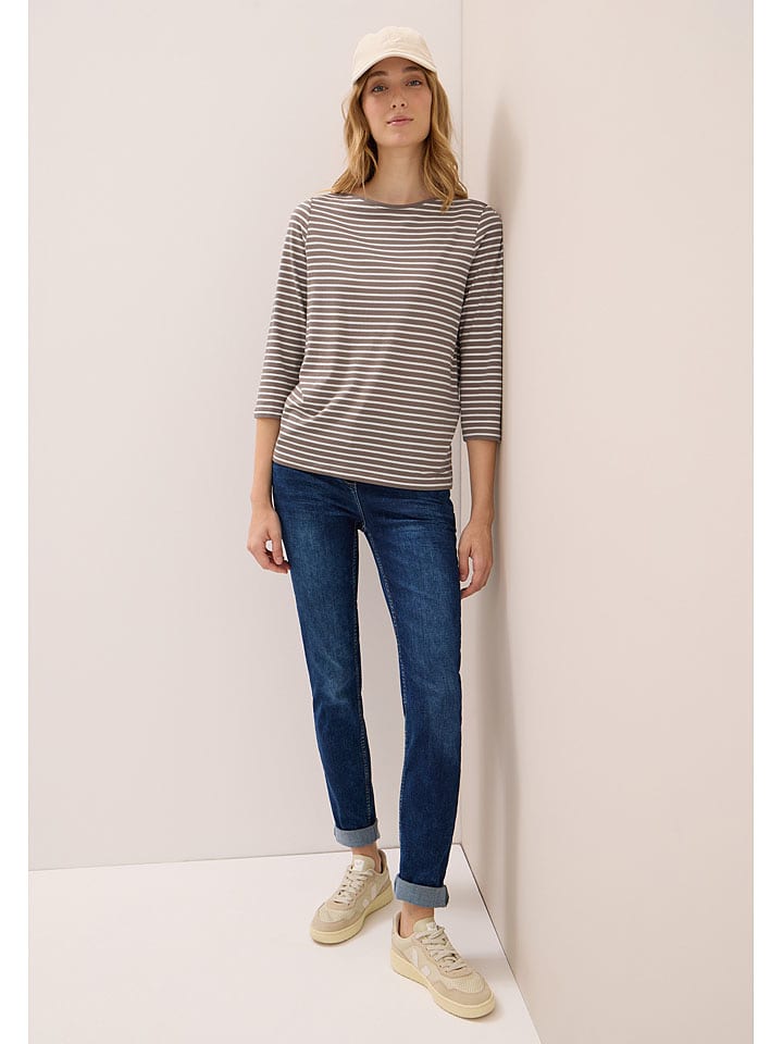 Cecil Koszulka w kolorze szarobrązowo-białym rozmiar: XL