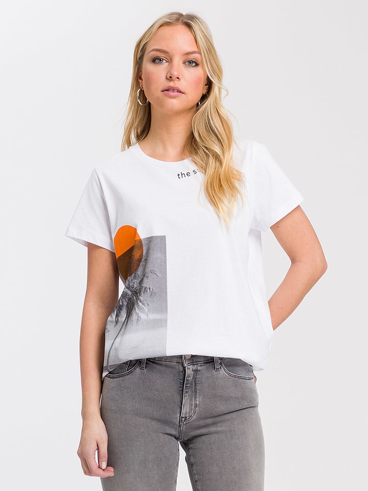 Cross Jeans Koszulka w kolorze białym rozmiar: XL