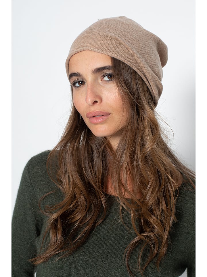 Perfect Cashmere Kaszmirowa czapka "Lauren" w kolorze beżowym rozmiar: onesize