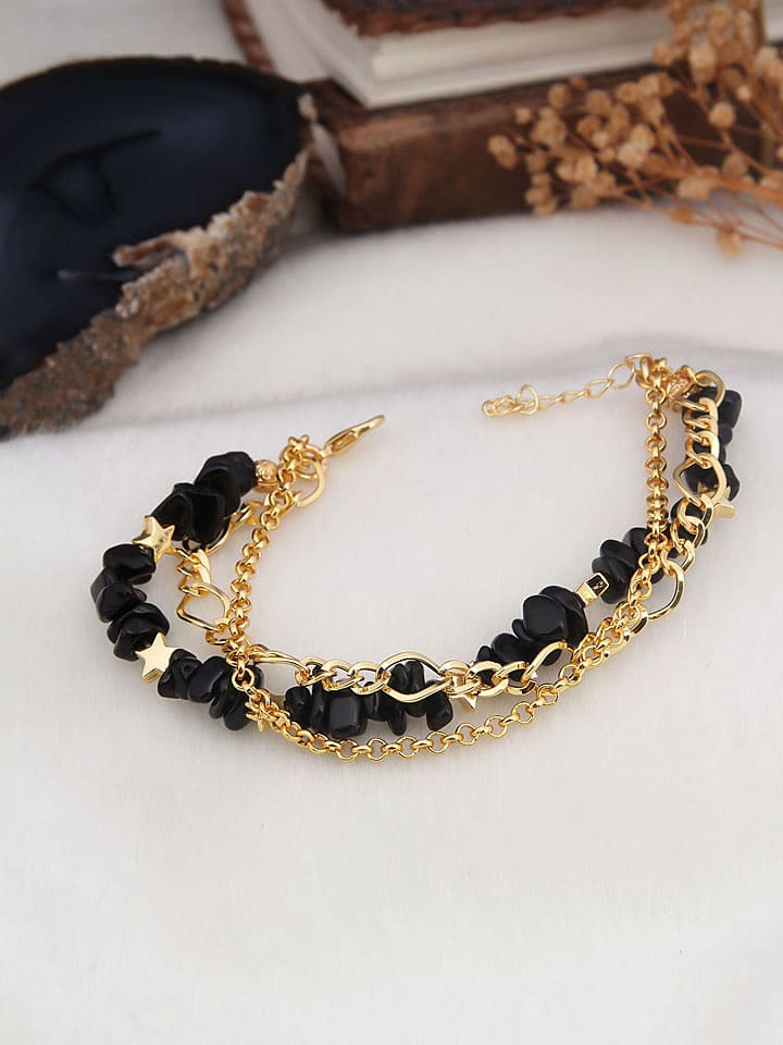 L'Atelier de Gaia Pozłacana bransoletka z elementami ozdobnymi rozmiar: onesize