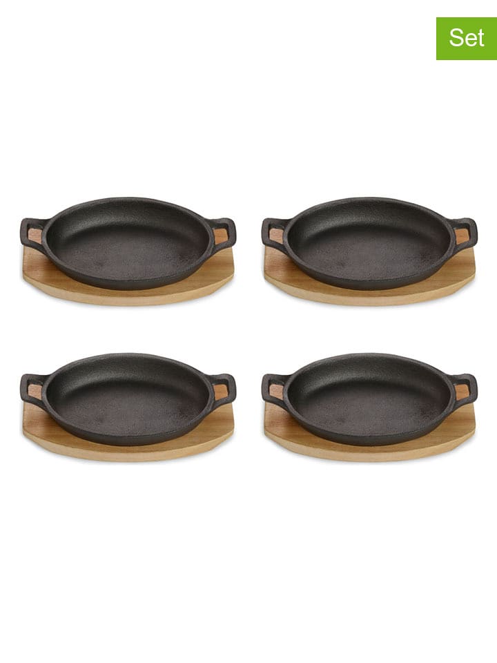 Echtwerk Patelnie (4 szt.) "Big" w kolorze czarno-jasnobrązowym do serwowania rozmiar: onesize