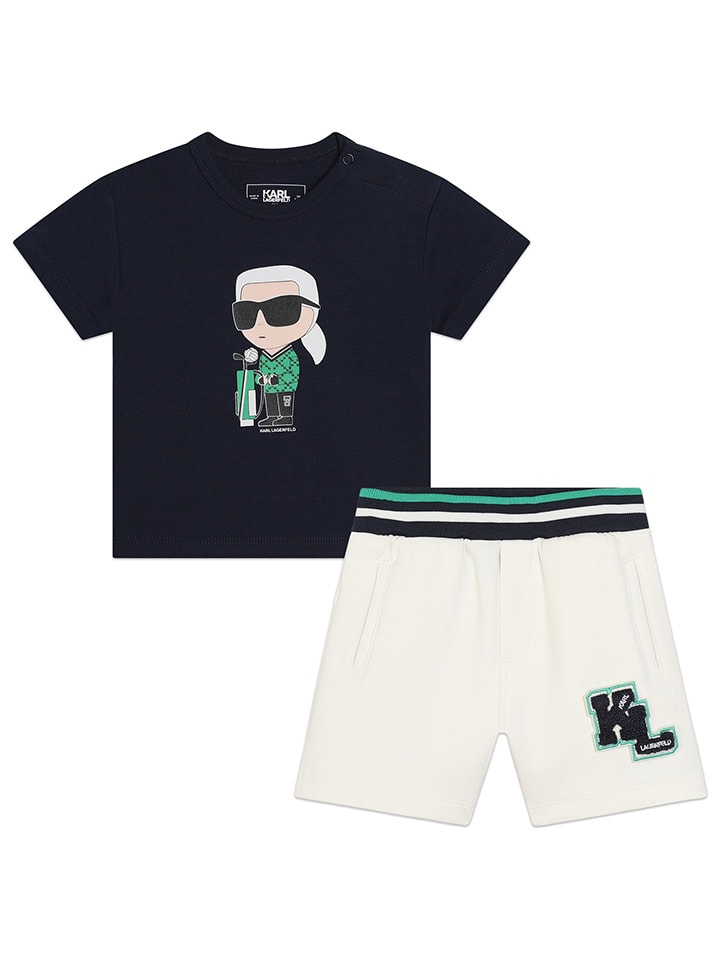 Karl Lagerfeld Kids 2-częściowy zestaw w kolorze granatowo-kremowym rozmiar: 80