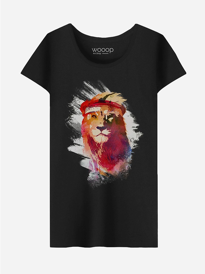 WOOOP Koszulka "Gym Lion" w kolorze czarnym rozmiar: S