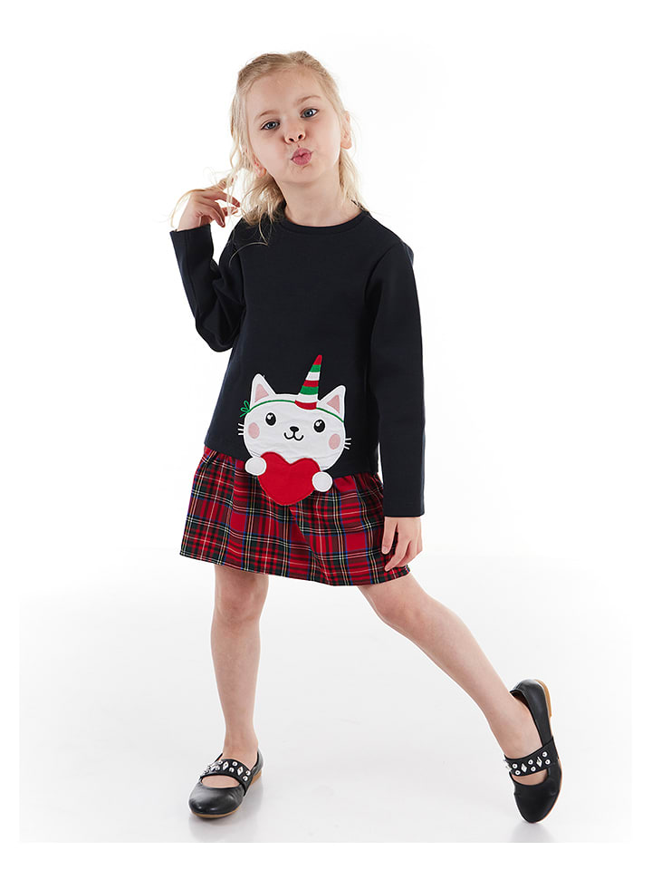 Sukienka "Unicat" w kolorze czerwono-czarnym