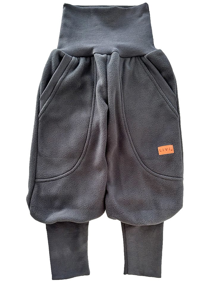 LiVi Polarowe joggery w kolorze ciemnoszarym rozmiar: 92/98