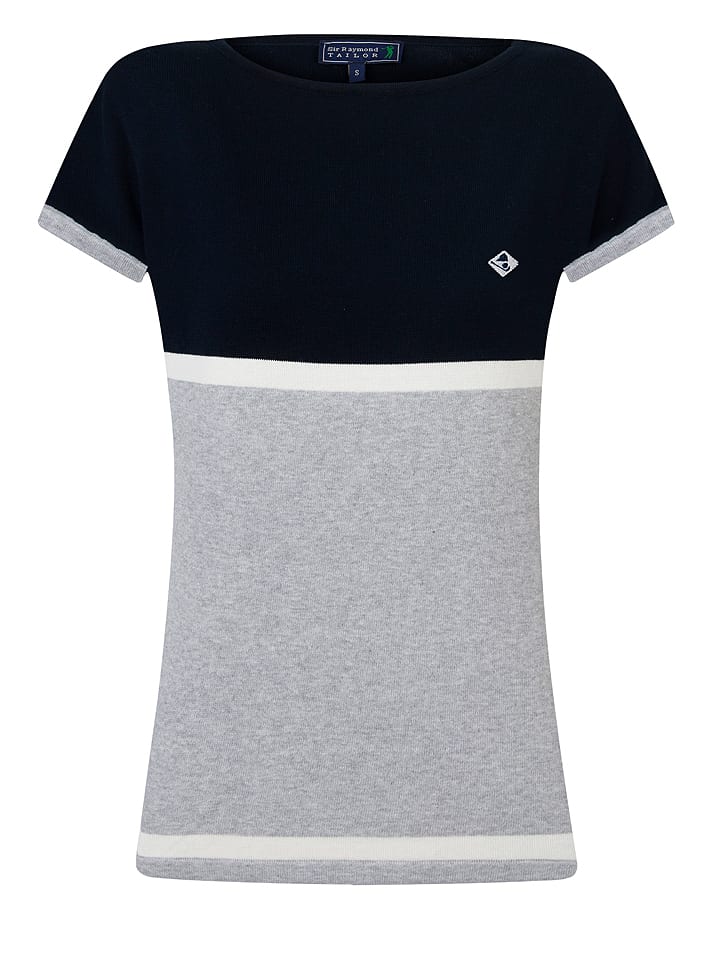 SIR RAYMOND TAILOR Koszulka "Thais" w kolorze szaro-granatowym rozmiar: L