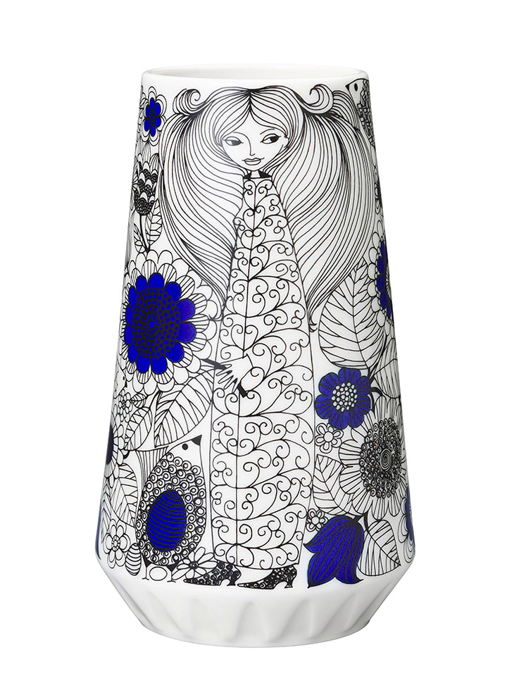 Arabia Wazon "Pastoraali" w kolorze biało-niebieskim - wys. 19 cm rozmiar: onesize