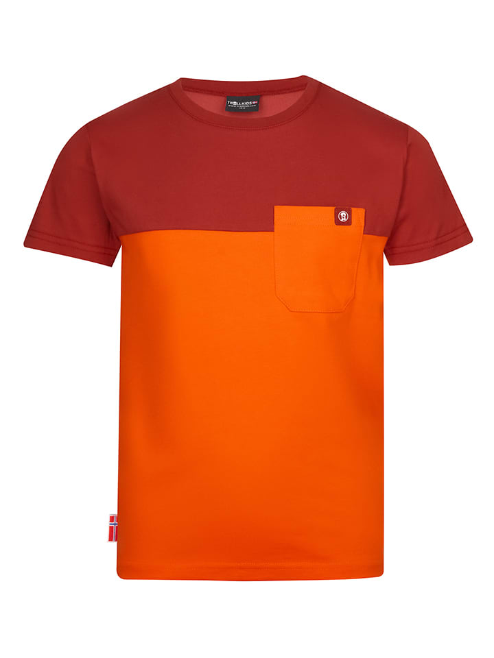 Koszulka funkcyjna "Bergen" w kolorze pomarańczowo-bordowym