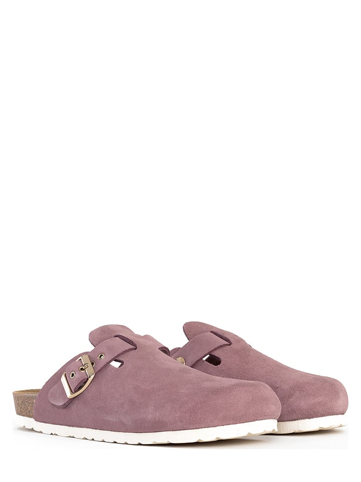 BACKSUN Skórzane klapki "Oslo" w kolorze jasnoróżowym rozmiar: 39