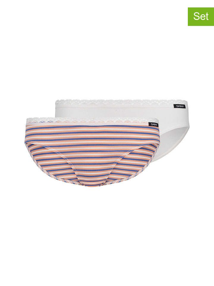 Skiny Majtki (2 pary) w kolorze białym i czerwonym rozmiar: 176