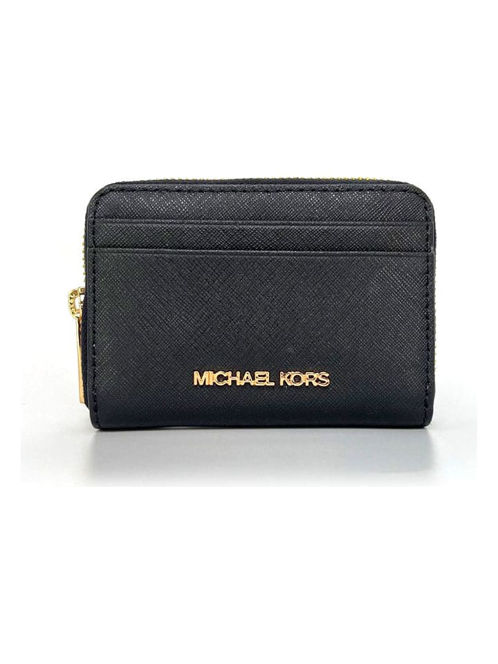 Michael Kors Skórzany portfel w kolorze czarnym - 12 x 8 x 2 cm rozmiar: onesize