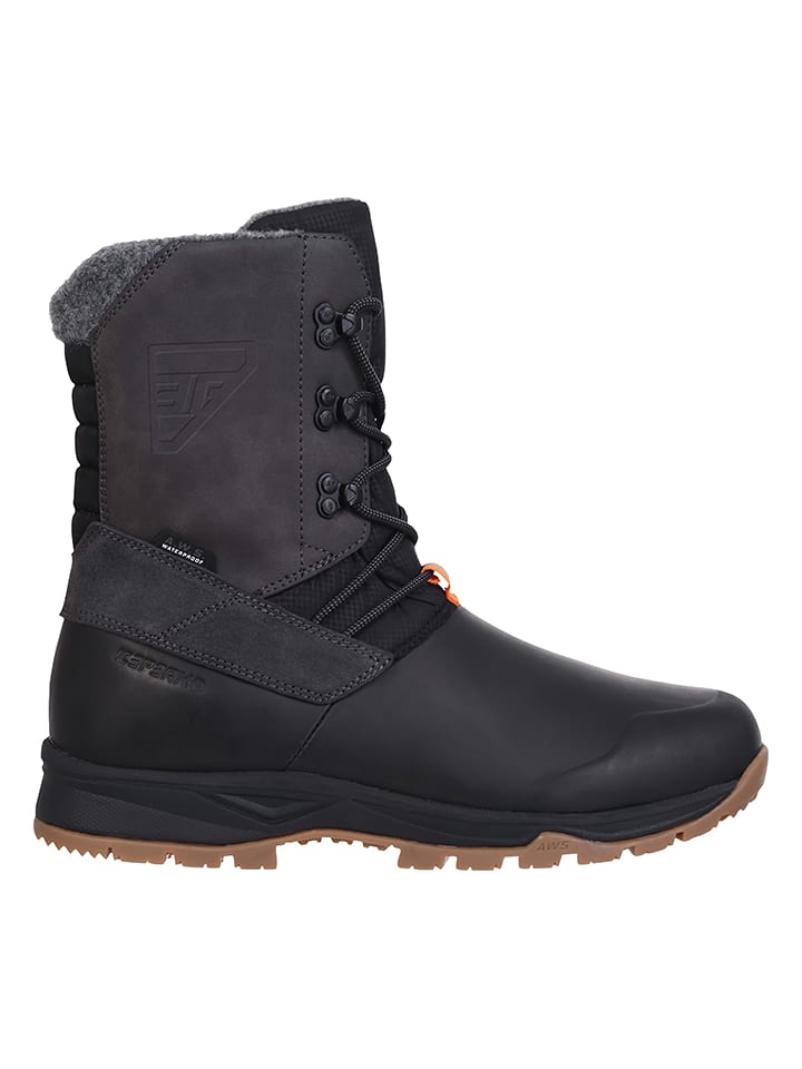 Icepeak Skórzane botki zimowe "Alvesta" w kolorze czarnym rozmiar: 45