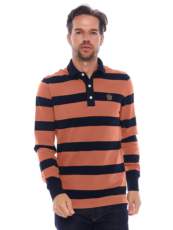 Galvanni Koszulka polo w kolorze łososiowo-granatowym rozmiar: XXL