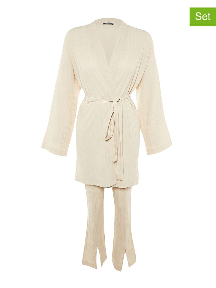 trendyol 2-częściowy zestaw w kolorze beżowym rozmiar: 42