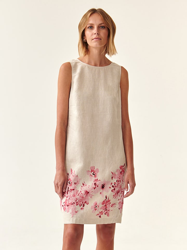 TATUUM Lniana sukienka w kolorze beżowym rozmiar: 44