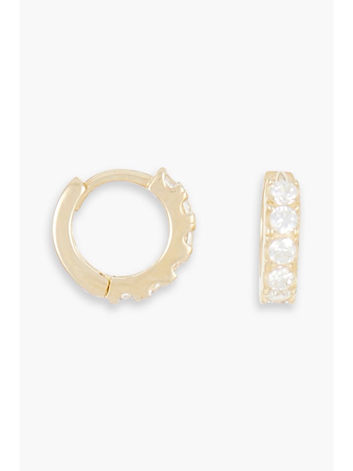 L instant d Or Złote kolczyki-kreole "Lucia" z cyrkoniami rozmiar: onesize