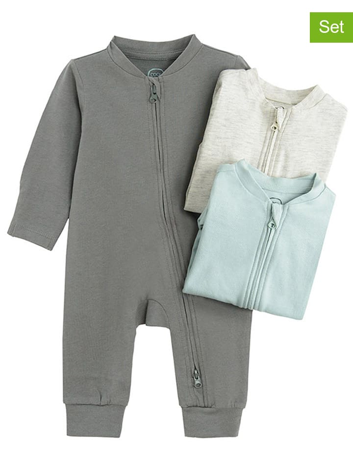 COOL CLUB Rampersy (3 szt.) w kolorze błękitnym, antracytowym i kremowym rozmiar: 68