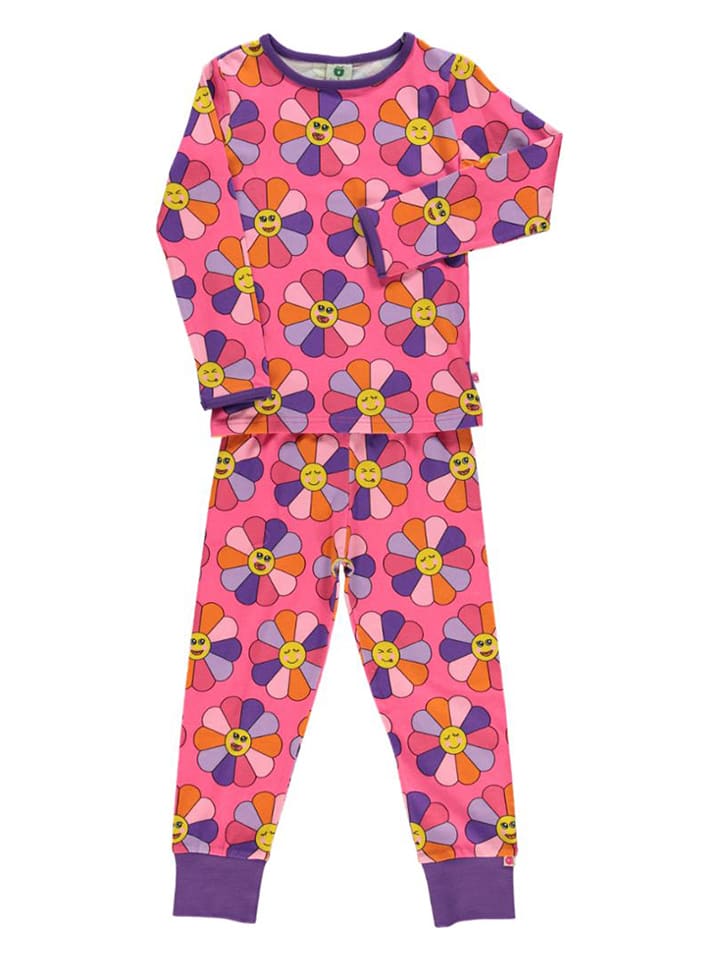 Småfolk Piżama "Flower" w kolorze różowym rozmiar: 104/110