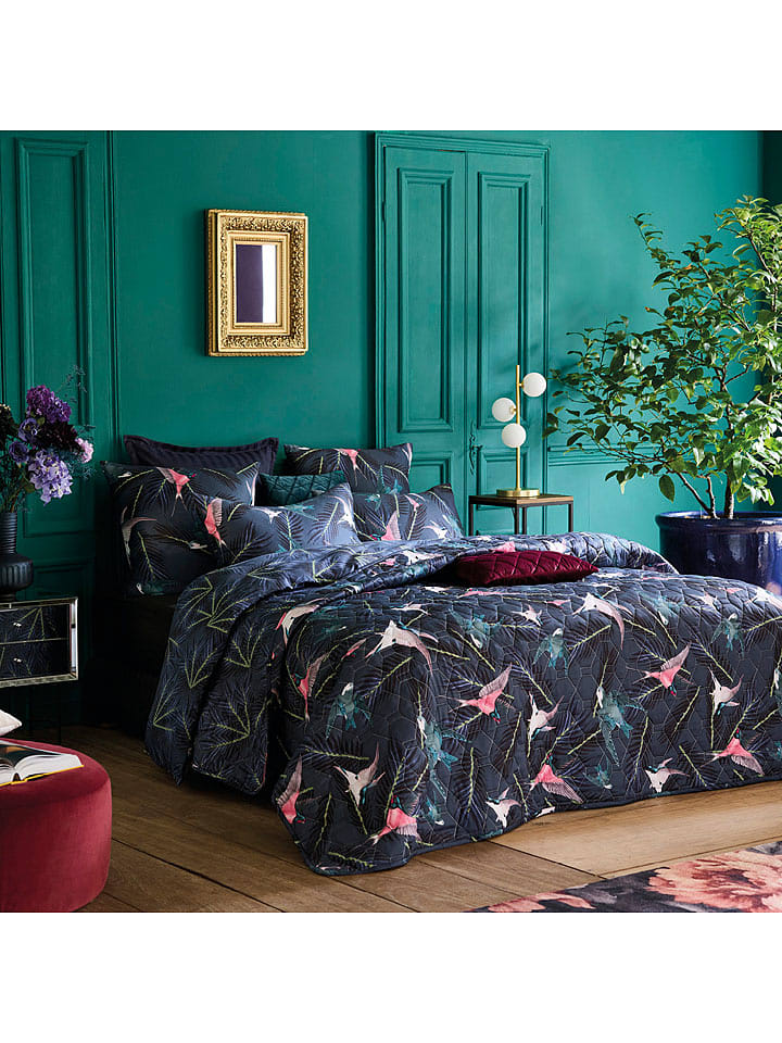 CXL by Christian Lacroix Satynowa poszewka w kolorze granatowym na poduszkę rozmiar: 43x210 cm