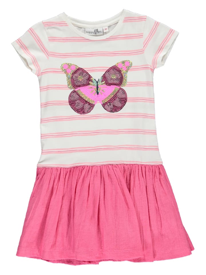 Sukienka w kolorze różowo-białym