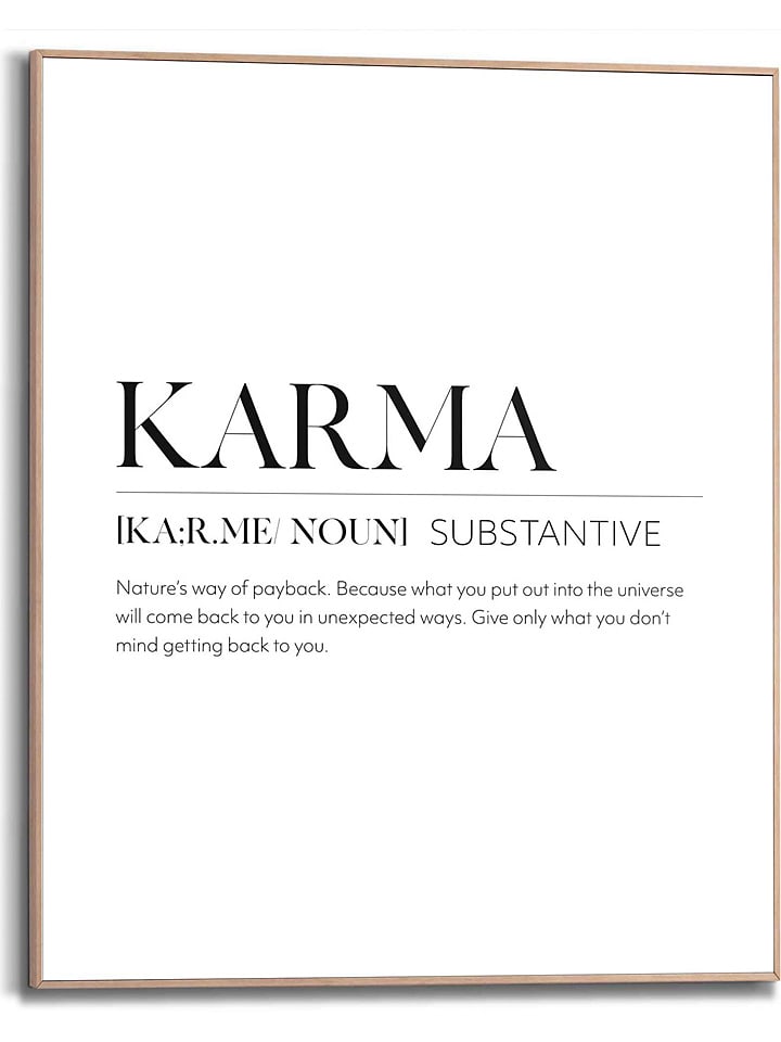 Orangewallz Druk artystyczny "Karma Power Words" w ramce rozmiar: 40x50 cm
