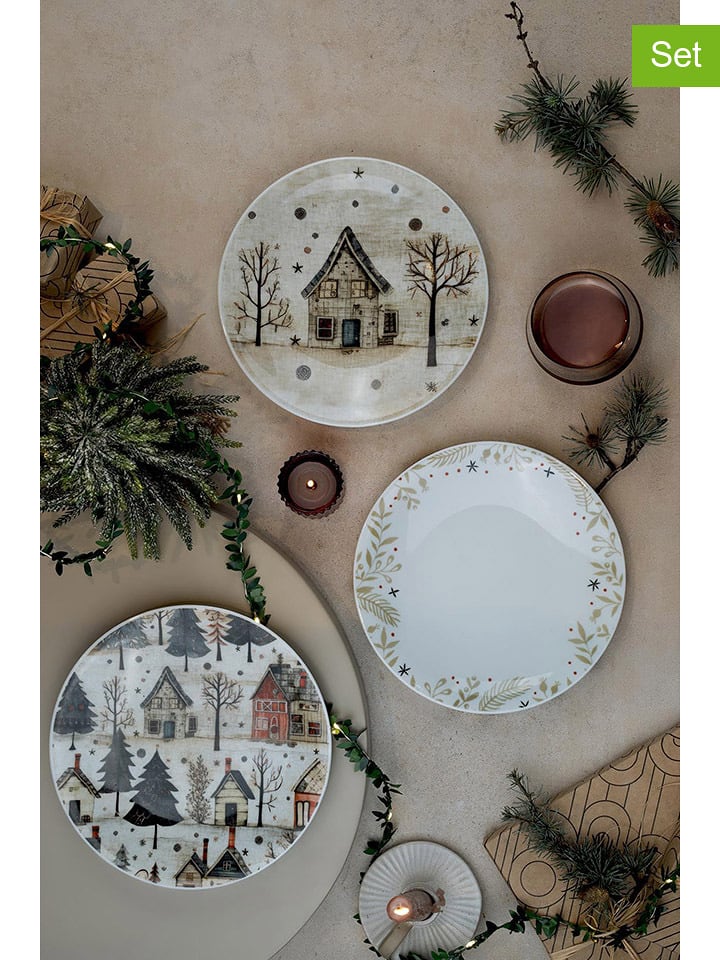 Hermia Talerzyki deserowe (6 szt.) w kolorze beżowym - Ø 21 cm rozmiar: onesize