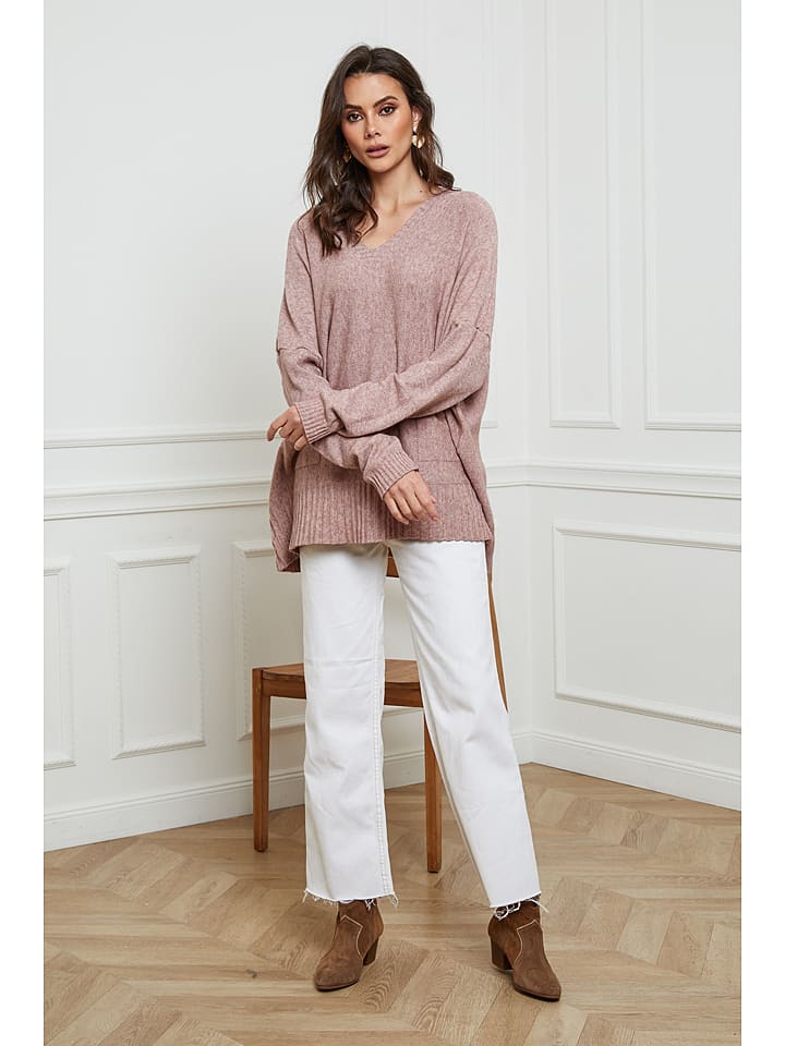 Joséfine Sweter "Mantoue" w kolorze jasnoróżowym rozmiar: XL