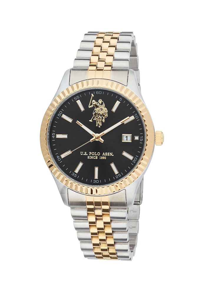 U.S. Polo Assn. Zegarek kwarcowy w kolorze złoto-srebrno-czarnym rozmiar: onesize
