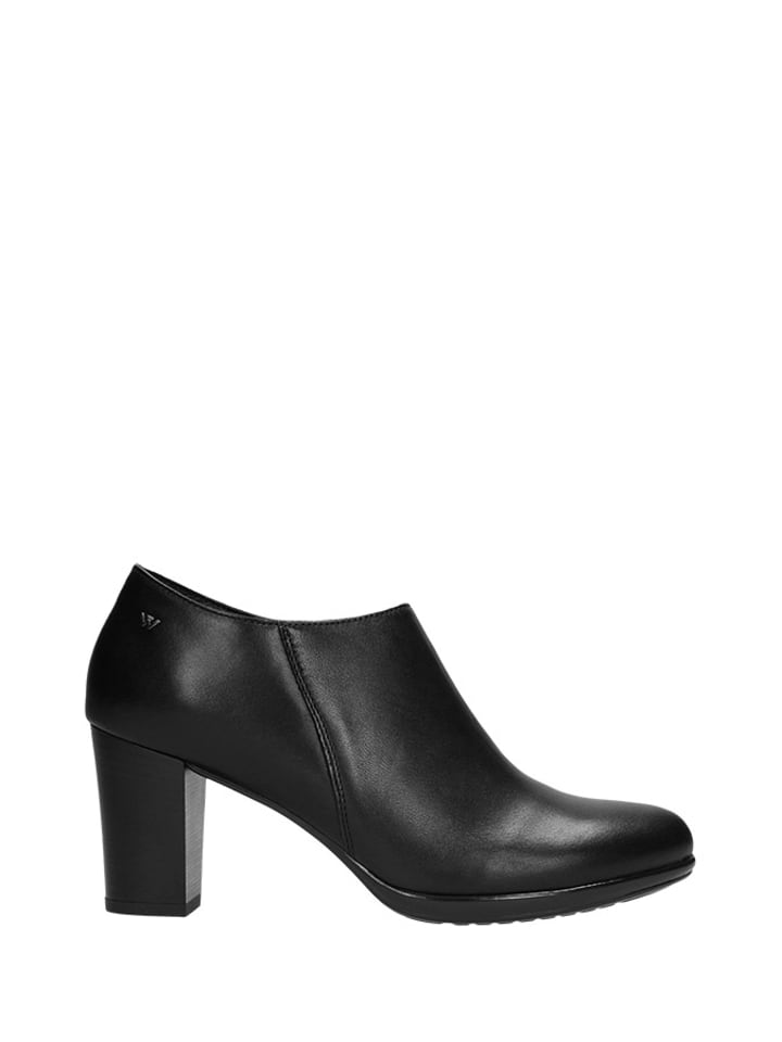 Skórzane botki w kolorze czarnym