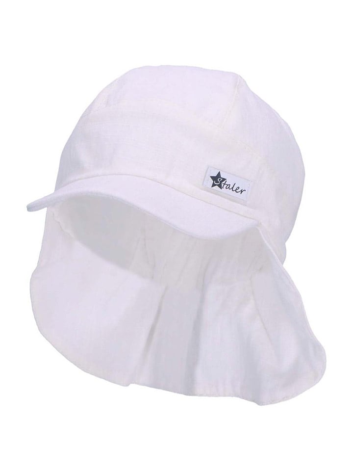 Sterntaler Czapka w kolorze białym z osłoną karku rozmiar: 45 cm