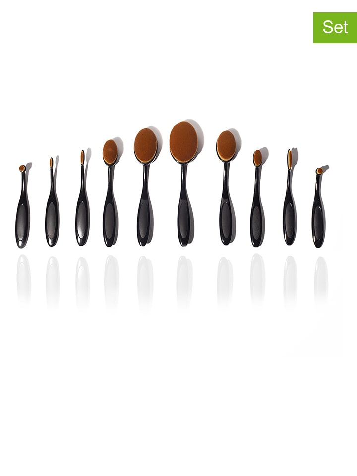 10-częściowy zestaw pędzli w kolorze czarnym