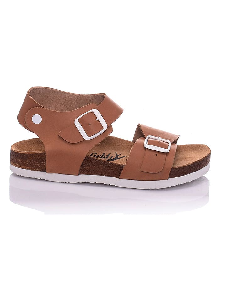 Moosefield Skórzane sandały w kolorze jasnobrązowym rozmiar: 36