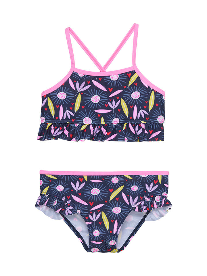 Figi bikini w kolorze granatowo-żółto-jasnoróżowym