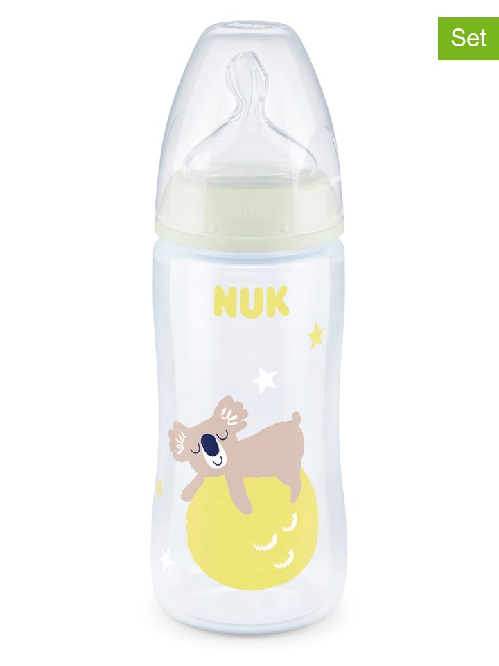 NUK Butelki dziecięce (2 szt.) "First Choice+" ze wzorem - 300 ml rozmiar: onesize