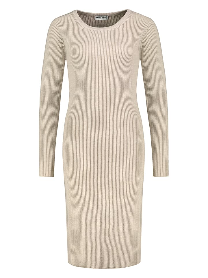 Fresh Made Sukienka dzianinowa w kolorze beżowym rozmiar: S