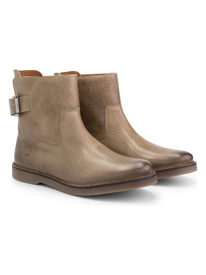 TRAVELIN' Skórzane botki "Louargat" w kolorze beżowym rozmiar: 39