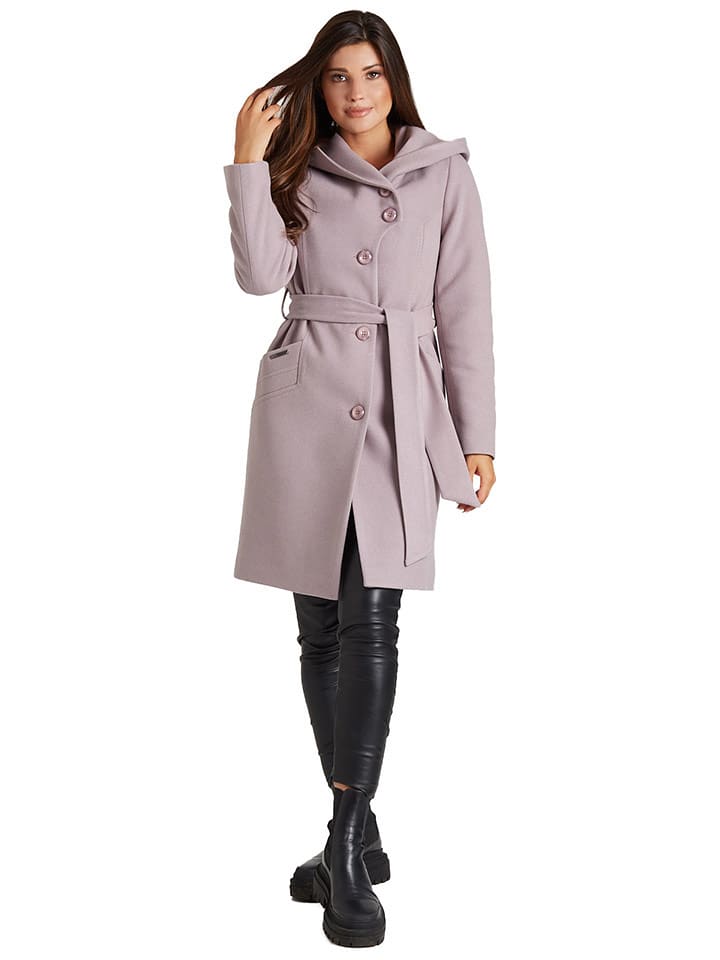 Wełniany płaszcz w kolorze liliowym