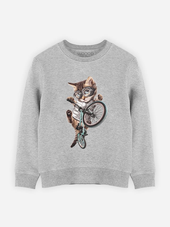 WOOOP Bluza "BMX Cat" w kolorze szarym rozmiar: 140