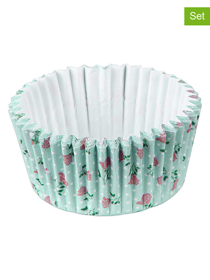 Zenker Foremki papierowe (100 szt.) "Vintage" w kolorze turkusowym do muffinek rozmiar: onesize