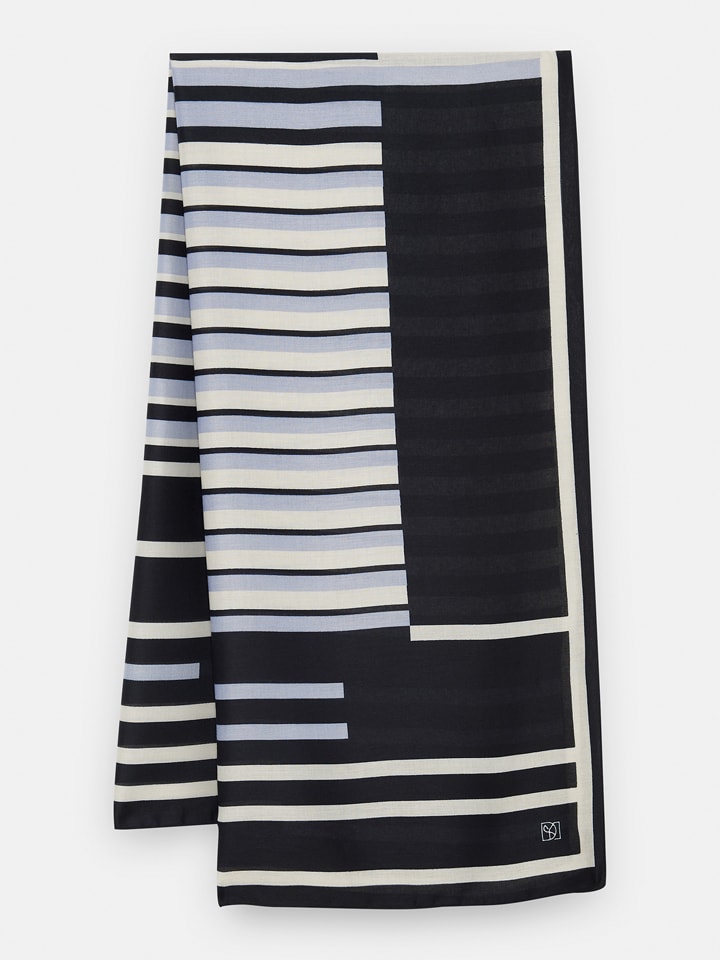 Szal "Bosai" w kolorze biało-granatowym - 200 x 70 cm